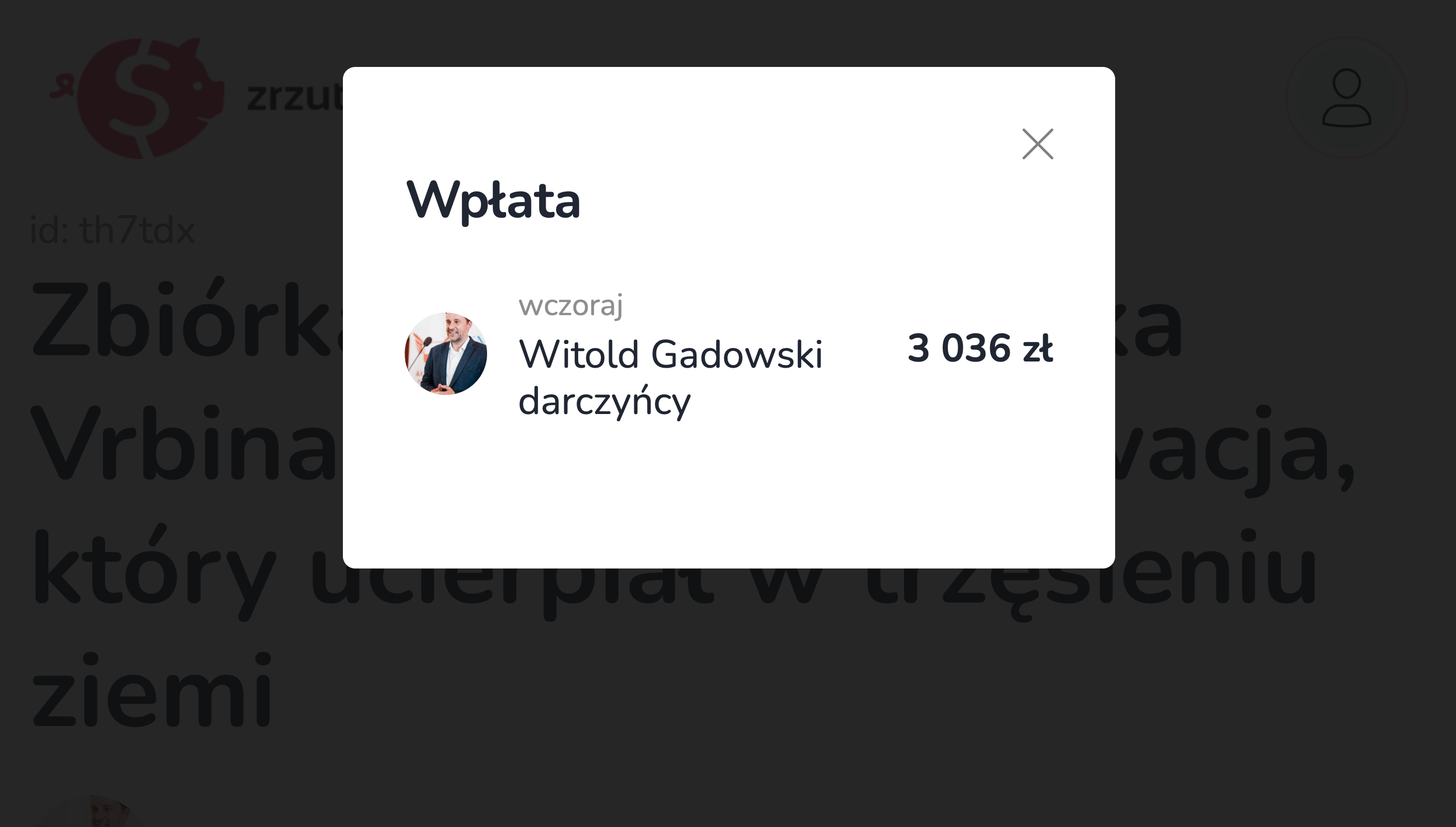 Wpłaty na zbiórkę na dom dziecka